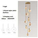 GobekUsa 2025 Art Deco Marble Golden Lustre LED Chandelier Lighting