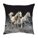 GobekUsa Galloping Horse Pillowcase: Wild Horse Print Linen Cushion Cover for Home Decoration