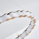 GobekUsa LED Chandelier: Modern, Acrylic, Round Rings Hanging Lamp for Dining Room and Kitchen