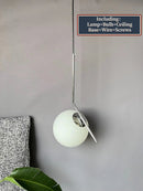 GobekUsa Glass Ball Pendant Light Fixture Modern Hanging Lamp for Bedroom Dining Room