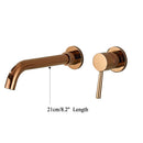 GobekUsa Gold Brass Bathroom Faucet with Modern Lever Handle, Wall Mount Sink Tap