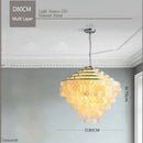 GobekUsa Gold Chrome Metal Shell Chandelier for Restaurant Living Room Hotel Hall