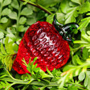 GobekUsa Glass Red Strawberry Figurine Crystal Fruit Miniature Ornament Decor