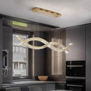 GobekUsa Crystal Strip Chandelier: Modern Minimalist Ceiling Light for Artistic Indoor Lighting