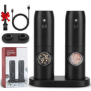 GobekUsa Electric Salt Pepper Grinder Set USB Rechargeable Adjustable Coarseness LED Light