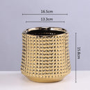 GobekUsa Gold Ceramic Flower Pot Succulent Vase Terrarium Plant Pots for Home Balcony Decor