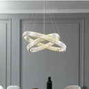 GobekUsa Crystal LED Chandelier: Modern Steel Pendant Lighting for Luxurious Foyer Decor