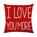 GobekUsa Cartoon Cat Linen Pillowcase 45x45cm Couple Love Cushion Covers for Living Room