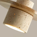 GobekUsa LED Pendant Lamp Yellow Travertine Wood Nordic Minimalism Hanging Light