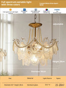 GobekUsa Glass Dining Room Chandelier: Retro French Style for Living & Master Bedroom