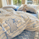 GobekUsa Grid Print Cotton Bedding Set for Single Double Beds