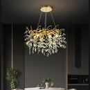 GobekUsa Golden Branch Ceiling Crystal Chandelier for Bedroom Living Room Lighting