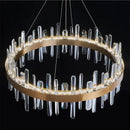 GobekUsa K9 Crystal LED Round Chandelier for Kitchen Living Room Bedroom Decor
