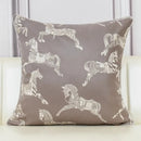 GobekUsa Gold Faux Silk Horses Jacquard Cushion Cover, Soft Chinese Style Throw Pillow Case