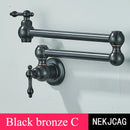 GobekUsa Double Joint Pot Filler Faucet Swing Arm Wall Mount Kitchen Tap