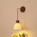 GobekUsa Adjustable LED Wall Light Fixture with Ceramic Wood Base for Home Decor
