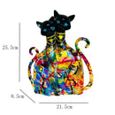 GobekUsa Cat Couple Sculpture: Pop Art Statues for Pet Lovers and Bookcase Decor