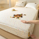 GobekUsa Cartoon Embroidered Fitted Sheet Single Bed Cover, 100% Cotton, All Seasons, Anti-Slip