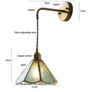 GobekUsa Blue Glass LED Wall Sconce Pull Chain Switch Staircase Tiffany Style Mirror Light