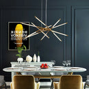 GobekUsa Linen Ceiling Chandelier: Black Gold Pendant Lamp for Home, Office, or Restaurant