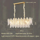 GobekUsa Glass Leaf Luxury Chandelier LED Pendant Lights for Modern Living Room
