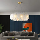 GobekUsa Gold Feather Chandelier LED Pendant Light for Home Decor