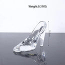 GobekUsa Crystal Glass High-Heeled Shoes Figurine Decoration