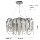 GobekUsa Aluminum Chain Pendant Lights Postmodern Tassel Hanging Lamp for Dining Table