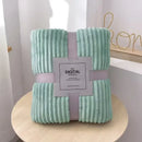 GobekUsa Cozy Striped Flannel Fleece Blanket for Winter - Bedroom Living Room Throw