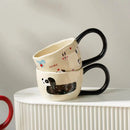 GobekUsa Cartoon Big Ear Cup Ceramic Mug for Coffee, Milk, and Oatmeal