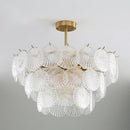 GobekUsa LED Frost Glass Shell Chandelier for Home Decor and Lighting