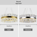 GobekUsa Crystal LED Pendant Light Chrome/Gold Luxury Chandelier for Kitchen Living Room.