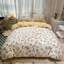 GobekUsa Flowers Print Cotton King Size Bedding Set, Soft & Comfortable Duvet Cover Set