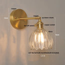GobekUsa Glass Copper Knob Switch LED Wall Sconce - Modern Nordic Design