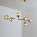 GobekUsa Brass Glass Ball Chandelier for Modern Living Room Dining Decor