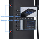 GobekUsa Black LED Shower Column with Massage Jets and Waterfall Mixer Tap