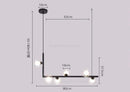 GobekUsa Glass Ball LED Chandelier: Modern Long Pendant Lighting for Living Room and Shop