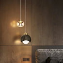 Nordic Crystal Line Pendant Light in Gold or Black