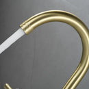 GobekUsa Black Brass Basin Faucet with Waterfall Effect and 3-Hole Design