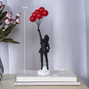 GobekUsa Flying Love Balloon Girl Sculpture: Abstract Modern Home Office Decor & Gift