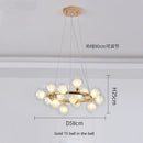 GobekUsa Glass Ball LED Chandelier Pendant Lamp, Modern Round Design for Home Decor Lighting