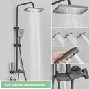 GobekUsa Black Smart Digital Rainfall Shower System with Grey Mixer Tap