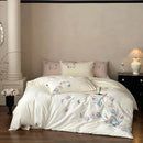 GobekUsa Elegant Flower Embroidery Cotton Bedding Set - Single Queen King Sizes