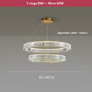 GobekUsa Crystal LED Chandelier: Modern Steel Pendant Lighting for Luxurious Foyer Decor