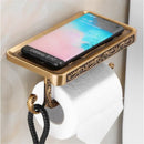GobekUsa Antique Black Toilet Paper Holder with Phone Shelf