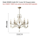GobekUsa French Retro Pearl Crystal Chandelier for Home Dining Room Villa Luxury Decor