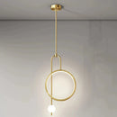 GobekUsa Gold Black Ring Glass Ball LED Pendant Chandelier