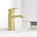 GobekUsa Brushed Gold Black Stainless Steel Bathroom Faucet Hot Cold Basin Tap Sink Mixer