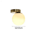 GobekUsa Glass Round Ceiling Lamp Brass Metal Lights for Hallway and Aisle