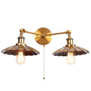 GobekUsa Industrial Retro LED Wall Lamp with Two Heads and Pull Chain Switch